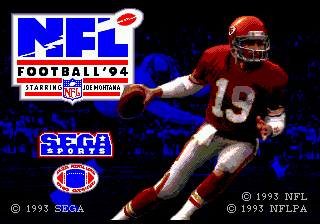 NFL Football '94 Starring Joe Montana (USA) Title Screen